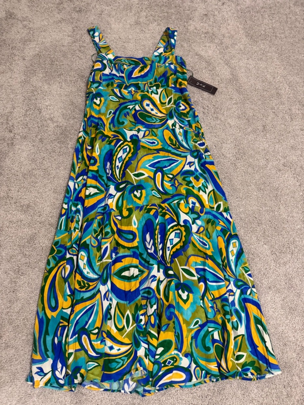 New MSK Multicolor Paisley Print Dress in Green, Blue, Yellow